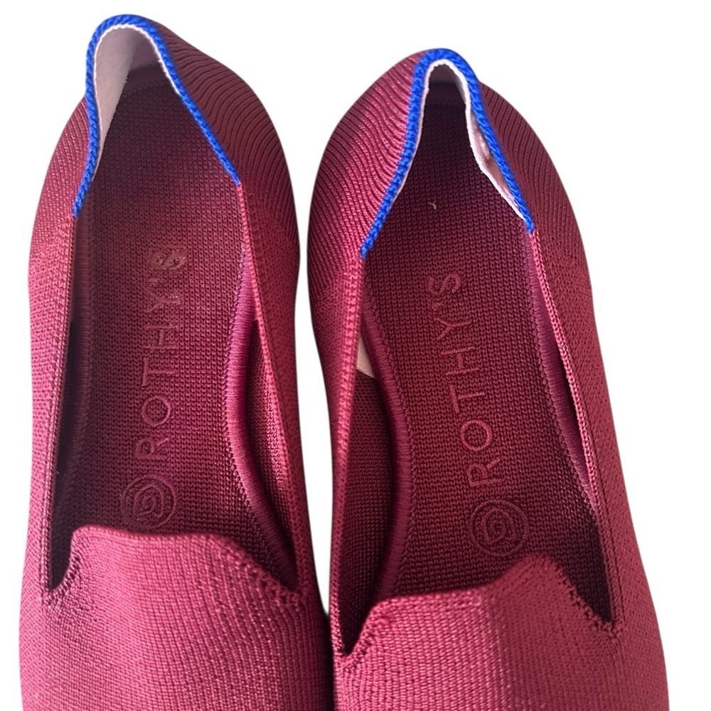 Rothy’s The Loafer In Burgundy Size 7 Rounded Toe Comfort Comfy Recycled - Picture 3 of 12